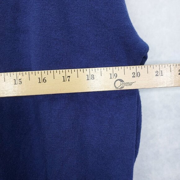 Soft Surroundings Trieste Sweater Small Long Sleeve Tunic Back Snap Accent Navy - Picture 11 of 12